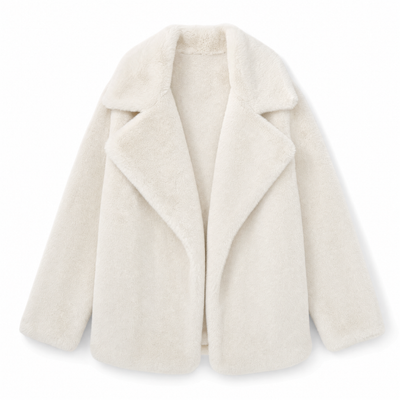 Emilia | Kunstpelzmantel Damen Lässiger Oversized Teddyfell Kurzmantel