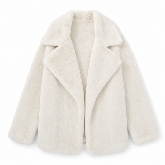 Emilia | Kunstpelzmantel Damen Lässiger Oversized Teddyfell Kurzmantel