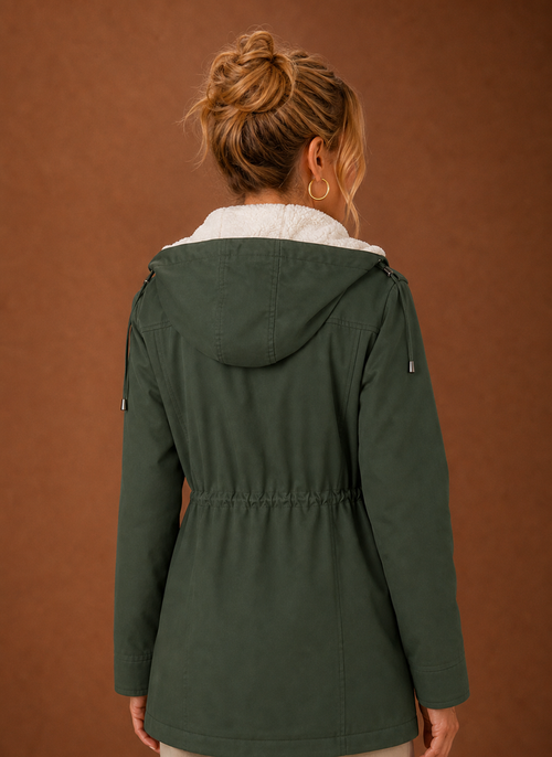 Damen Parka mit Kapuze und Fleecefutter