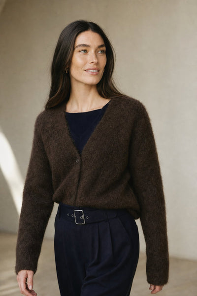 Damen warme Oversized-Strickjacke aus Kunstkaschmir