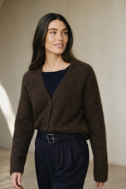 Damen warme Oversized-Strickjacke aus Kunstkaschmir