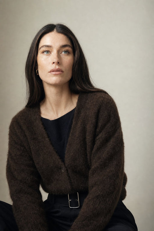 Damen warme Oversized-Strickjacke aus Kunstkaschmir