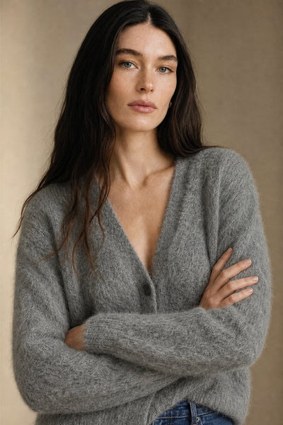 Damen warme Oversized-Strickjacke aus Kunstkaschmir