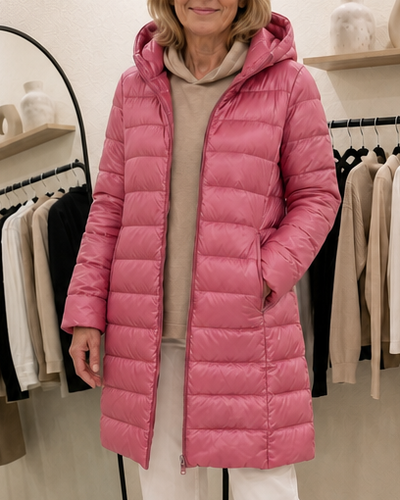 Damen leichte Übergangsjacke mit abnehmbarer Kapuze