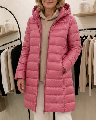 Damen leichte Übergangsjacke mit abnehmbarer Kapuze