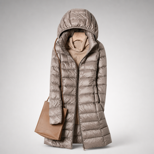 Damen leichte Übergangsjacke mit abnehmbarer Kapuze