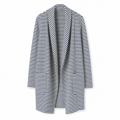 Johanna | Gestreifter Trenchcoat Damen Langarm mit Schal