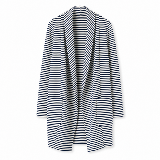 Johanna | Gestreifter Trenchcoat Damen Langarm mit Schal