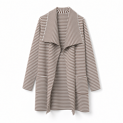 Johanna | Gestreifter Trenchcoat Damen Langarm mit Schal