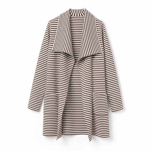 Johanna | Gestreifter Trenchcoat Damen Langarm mit Schal