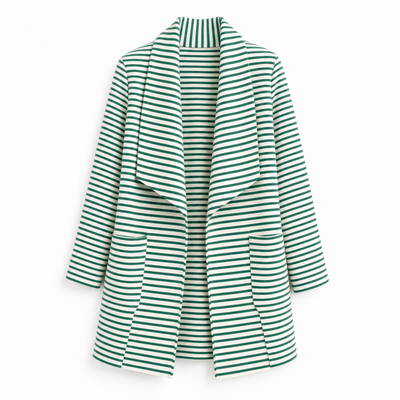 Johanna | Gestreifter Trenchcoat Damen Langarm mit Schal