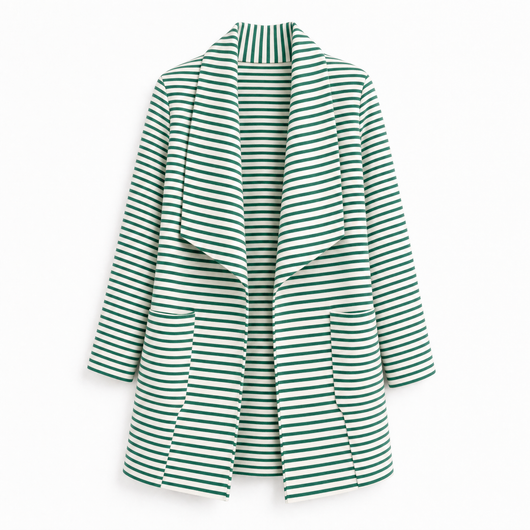 Johanna | Gestreifter Trenchcoat Damen Langarm mit Schal
