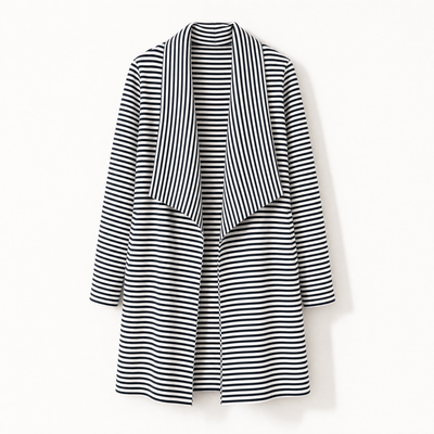 Johanna | Gestreifter Trenchcoat Damen Langarm mit Schal
