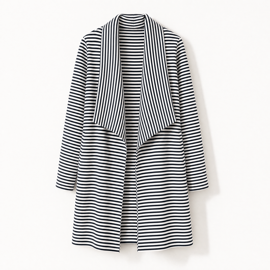 Johanna | Gestreifter Trenchcoat Damen Langarm mit Schal