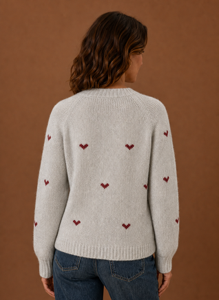 Damen Pullover mit Herzmuster