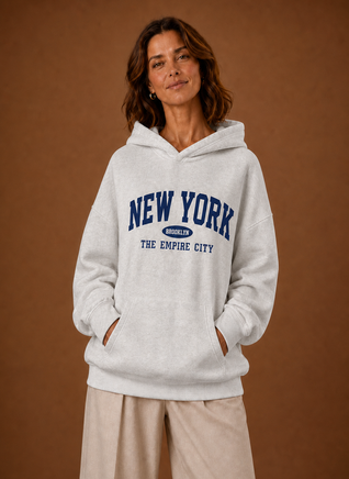 Damen Kapuzenpullover oversized mit Print