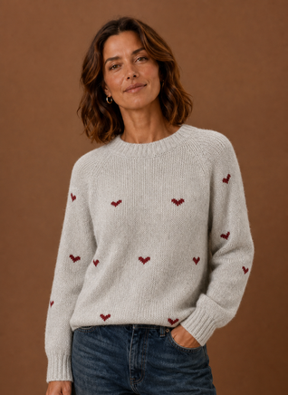 Damen Pullover mit Herzmuster