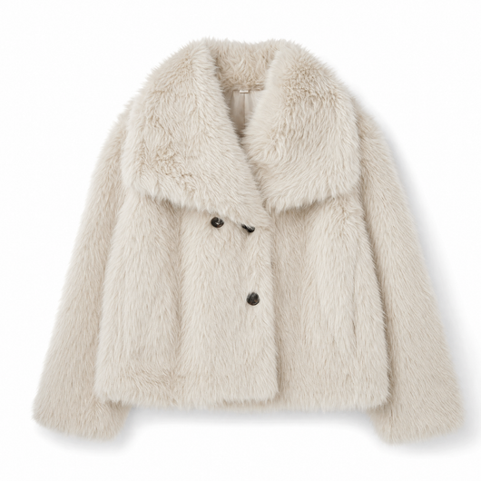 Marie | Kunstpelzmantel Damen Flauschiger Kurzmantel Herbstmode