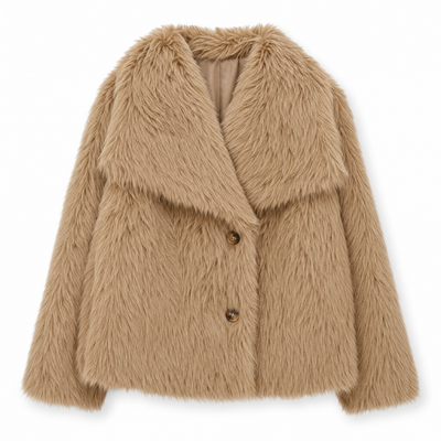 Marie | Kunstpelzmantel Damen Flauschiger Kurzmantel Herbstmode