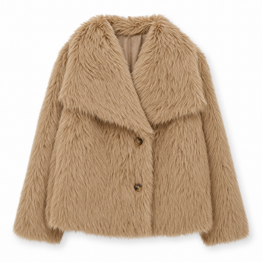 Marie | Kunstpelzmantel Damen Flauschiger Kurzmantel Herbstmode