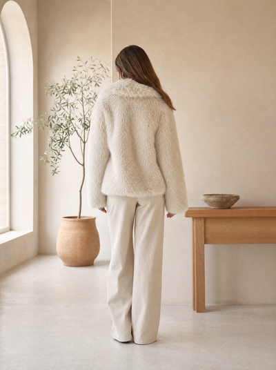 Marie | Kunstpelzmantel Damen Flauschiger Kurzmantel Herbstmode