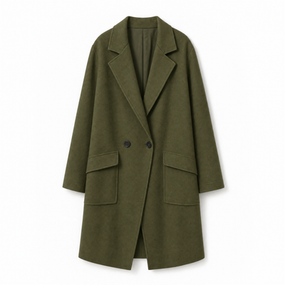 Marlene | Trenchcoat Damen Eleganter Zweireiher Mantel mit Reverskragen Taschen