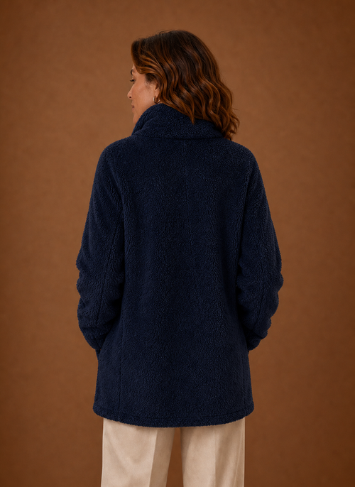 Damen Fleecejacke mit Stehkragen und Reißverschluss