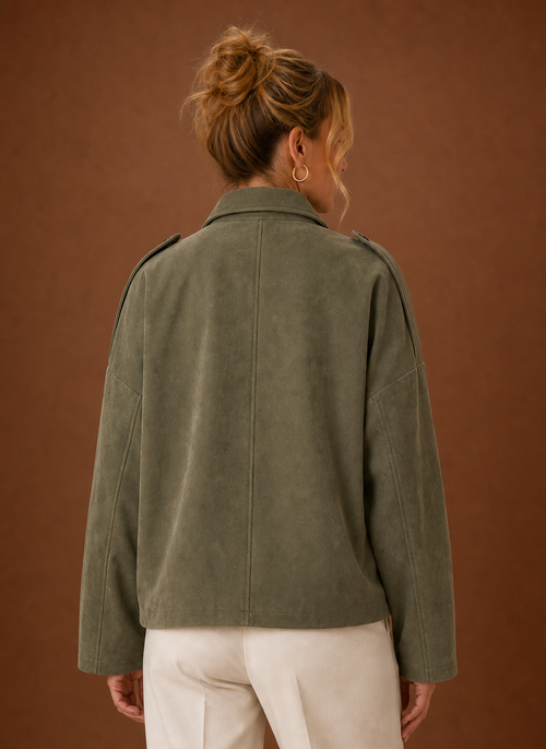 Damen Jacke in Wildlederoptik oversized