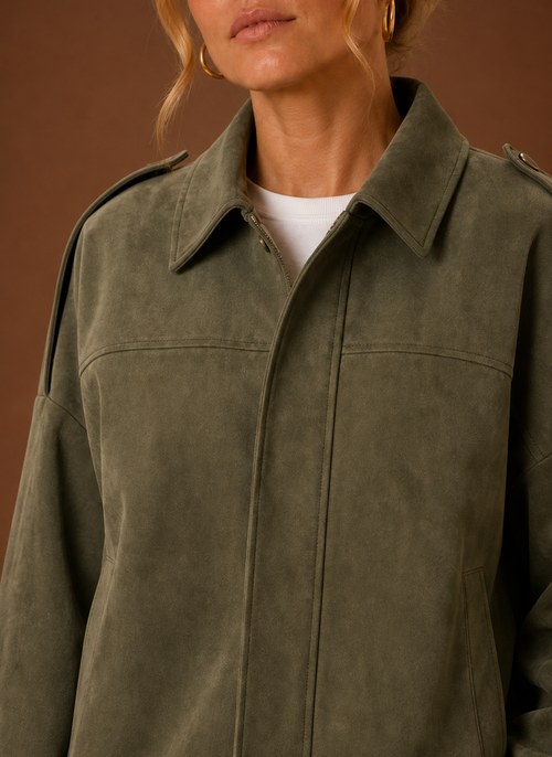 Damen Jacke in Wildlederoptik oversized
