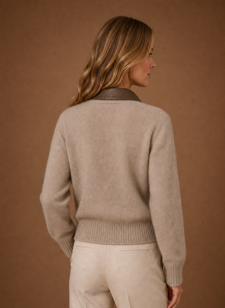 Damen Strickjacke mit Reißverschluss und Kragen