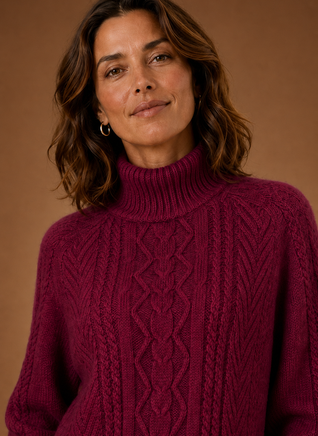 Damen Strickjacke mit V-Ausschnitt und Zopfmuster