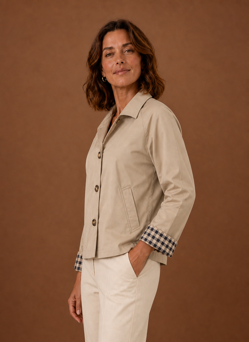 Damen Jacke leicht mit Knopfleiste