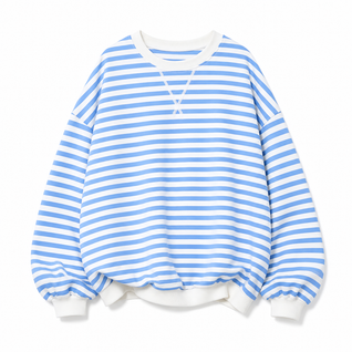 Poppy | Damen Oversize-Sweatshirt mit Streifen und Rundhalsausschnitt