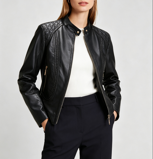 Damen Jacke mit Stehkragen und Reißverschluss