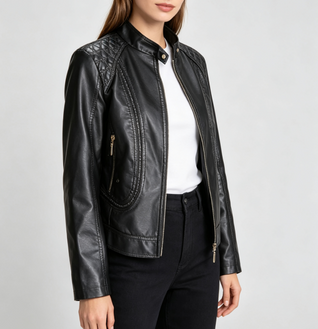 Damen Jacke mit Stehkragen und Reißverschluss