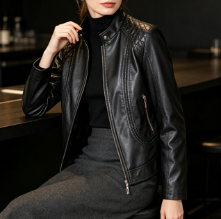 Damen Jacke mit Stehkragen und Reißverschluss