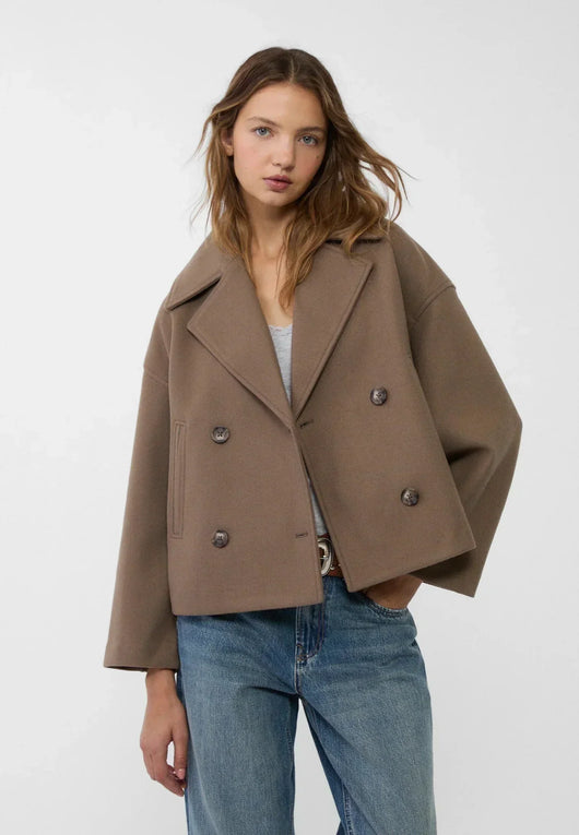 Damen Wickeljacke mit überschlagenem Verschluss