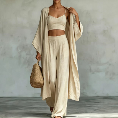 Loungewear-Set Vera – Cardigan, Camisole & Hose