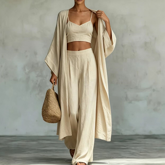 Loungewear-Set Vera – Cardigan, Camisole & Hose