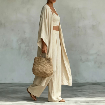 Loungewear-Set Vera – Cardigan, Camisole & Hose