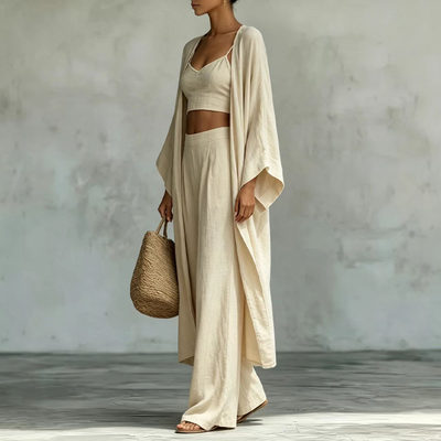 Loungewear-Set Vera – Cardigan, Camisole & Hose