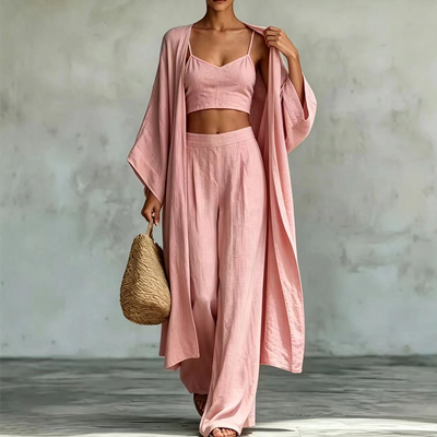 Loungewear-Set Vera – Cardigan, Camisole & Hose