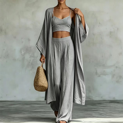 Loungewear-Set Vera – Cardigan, Camisole & Hose