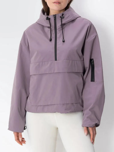 Damen Regenjacke mit Kapuze und Reißverschluss