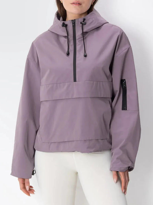 Damen Regenjacke mit Kapuze und Reißverschluss