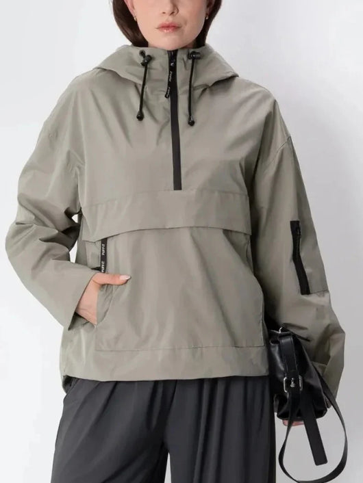 Damen Regenjacke mit Kapuze und Reißverschluss