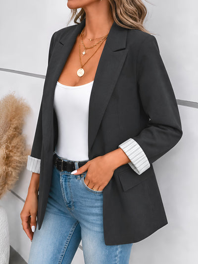 Damen Blazer mit Reverskragen und hochgekrempelten Ärmeln