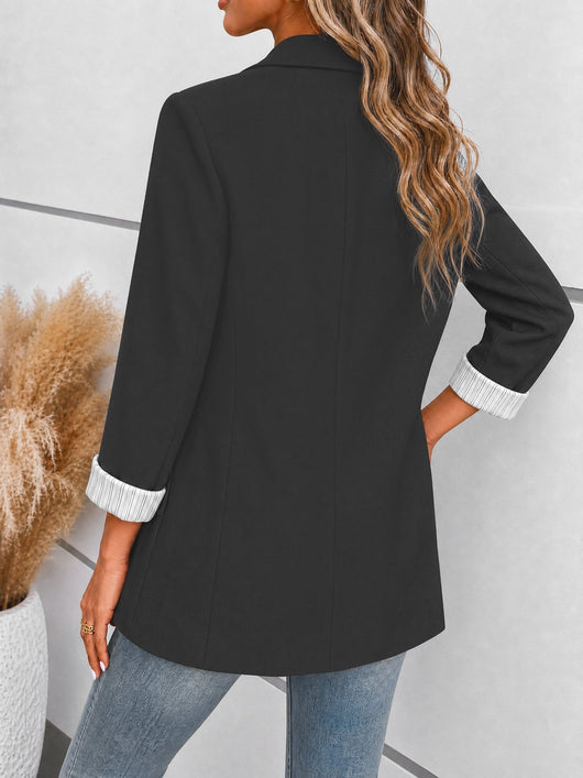 Damen Blazer mit Reverskragen und hochgekrempelten Ärmeln