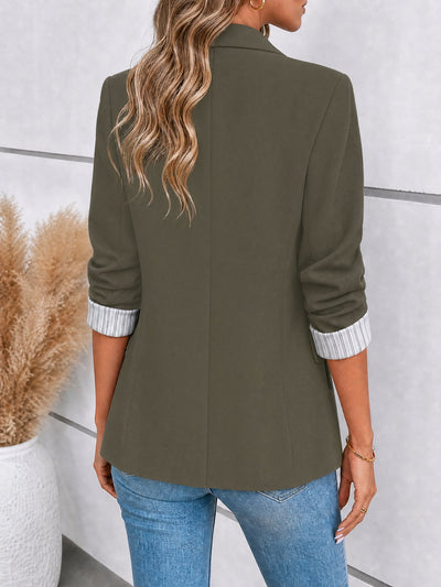 Damen Blazer mit Reverskragen und hochgekrempelten Ärmeln