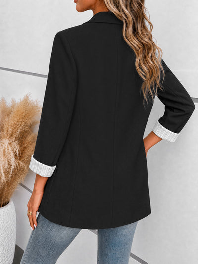 Damen Blazer mit Reverskragen und hochgekrempelten Ärmeln